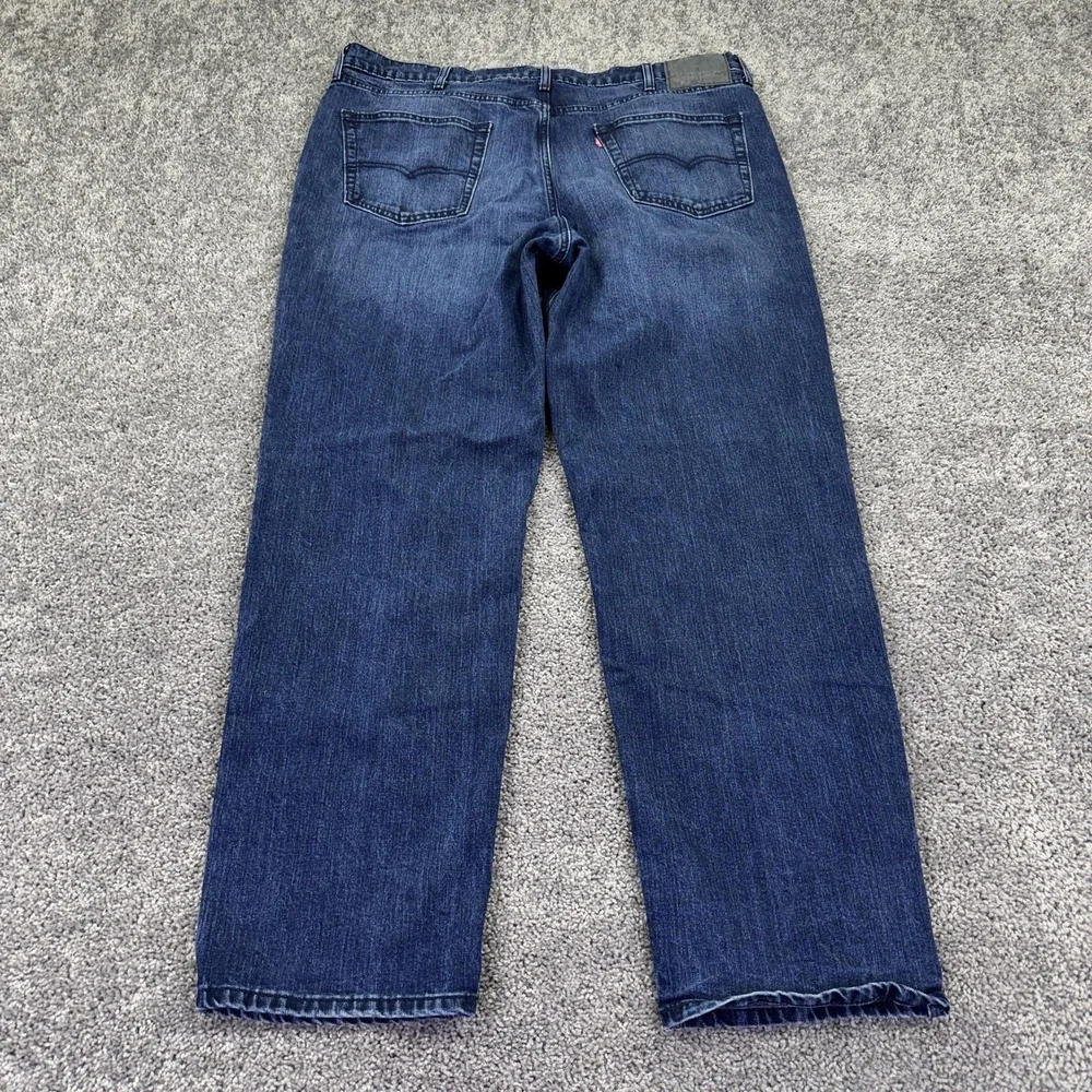 Levis 550 Jeans Mens 42x34 Blue Relaxed Straight Denim Medium Wash Stretch